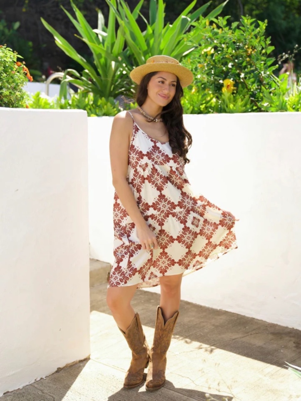 EHA Culture ORCHID ISLE ELENA DRESS IN TIRAMISU size XS EUC - Picture 3 of 4